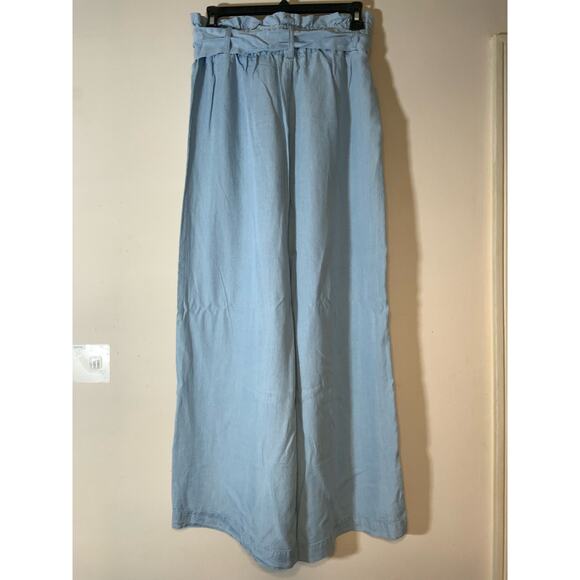 Forever21 Contemporary High Rise Wide Leg With Tie Belt Pants Womens Size L USED - Picture 2 of 7